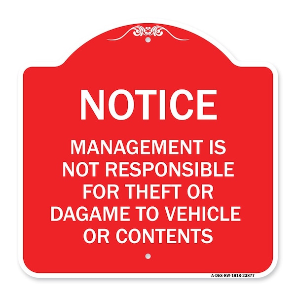 Signmission Management Is Not Responsible for Theft or Damage to Vehicles or Contents, A-DES-RW-1818-23877 A-DES-RW-1818-23877 - main